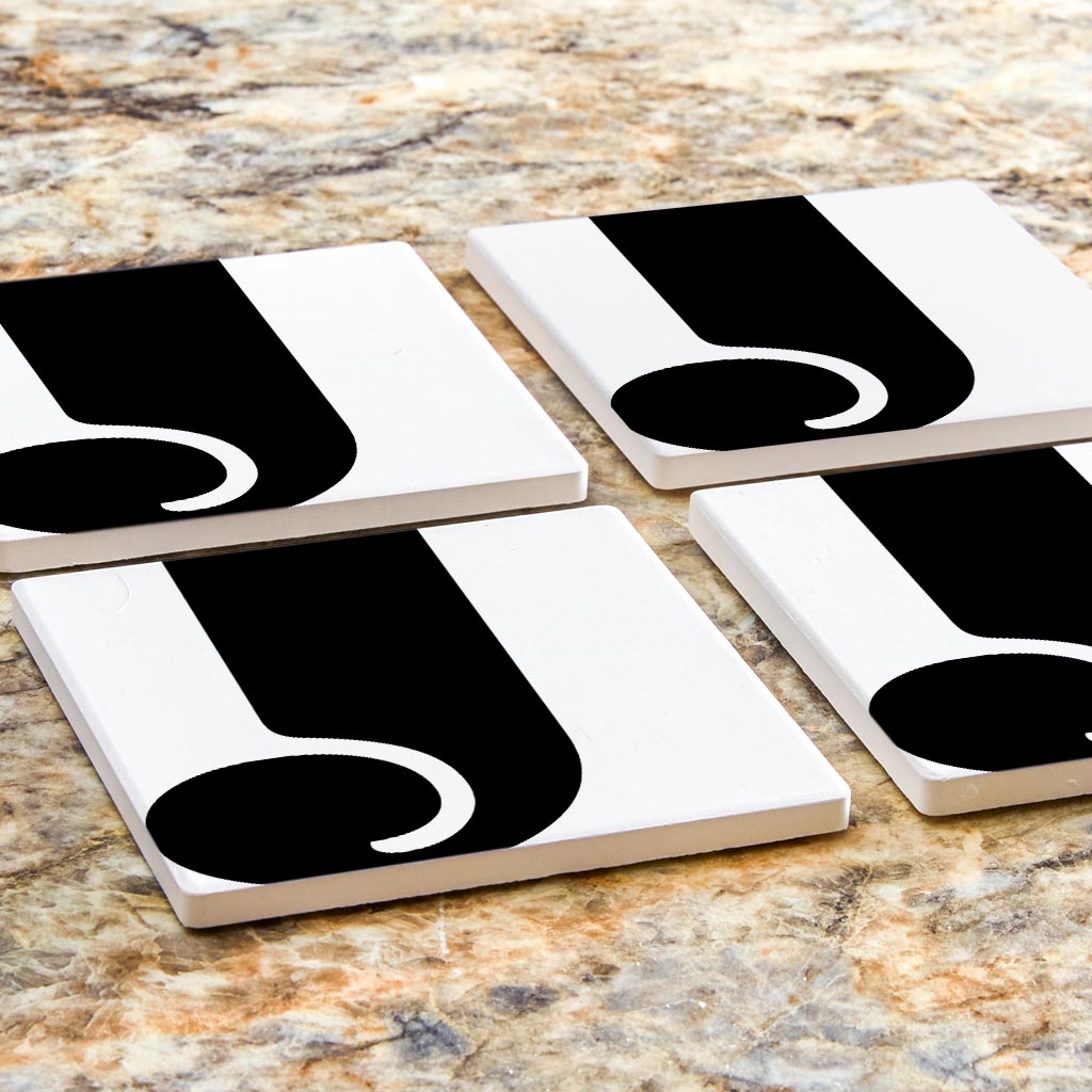 Fun Chunky Monogram J | Absorbent Coasters | Set of 4 | Min 2
