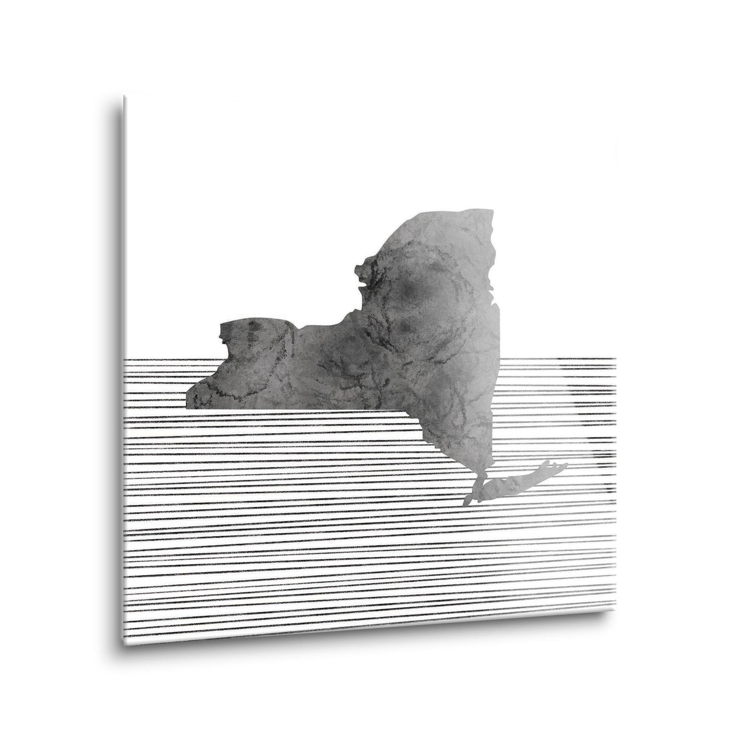 Minimalistic B&W New York Shape Straight Lines | Hi-Def Glass Art | Eaches | Min 1