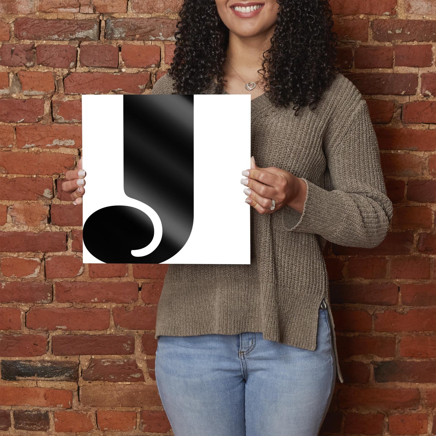 Fun Chunky Monogram J | Hi-Def Glass Art | Eaches | Min 1