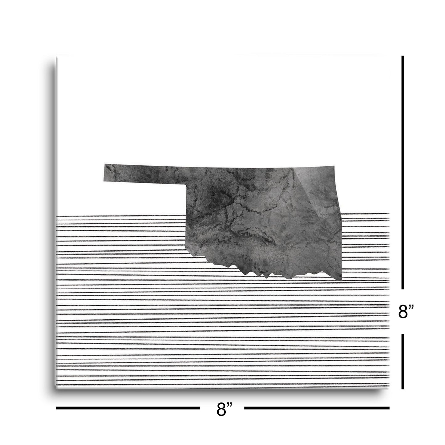 Modern Oklahoma State Shape With Straight Lines | Hi-Def Glass Art | Eaches | Min 2