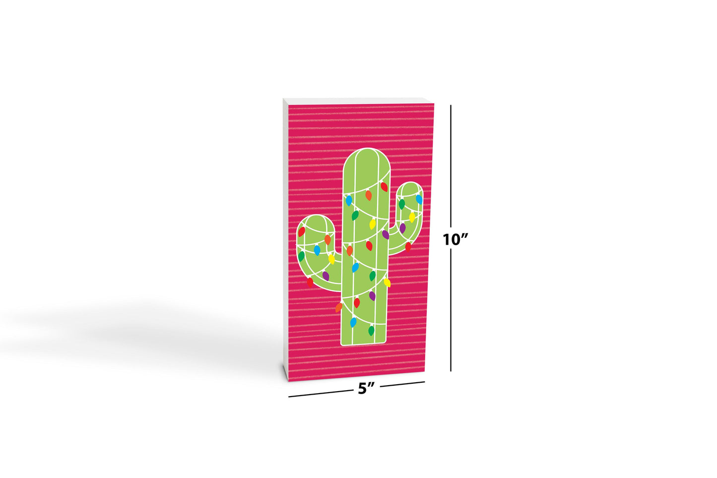 Bright Christmas Cactus | Wood Block | Eaches | Min 4