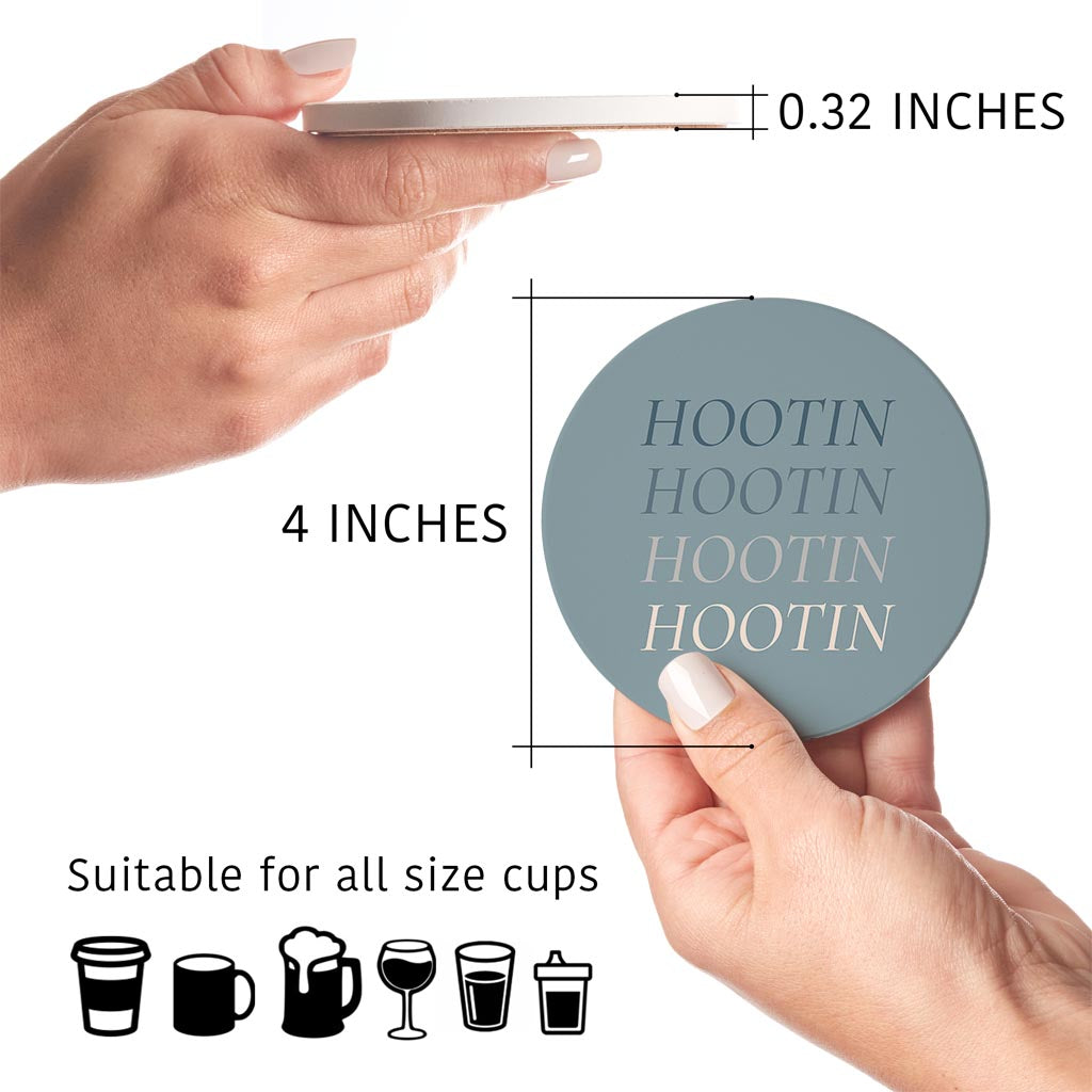 Modern Minimalist Arkansas Skyline Hootin Hollerin | Absorbent Coasters | Set of 4 | Min 2