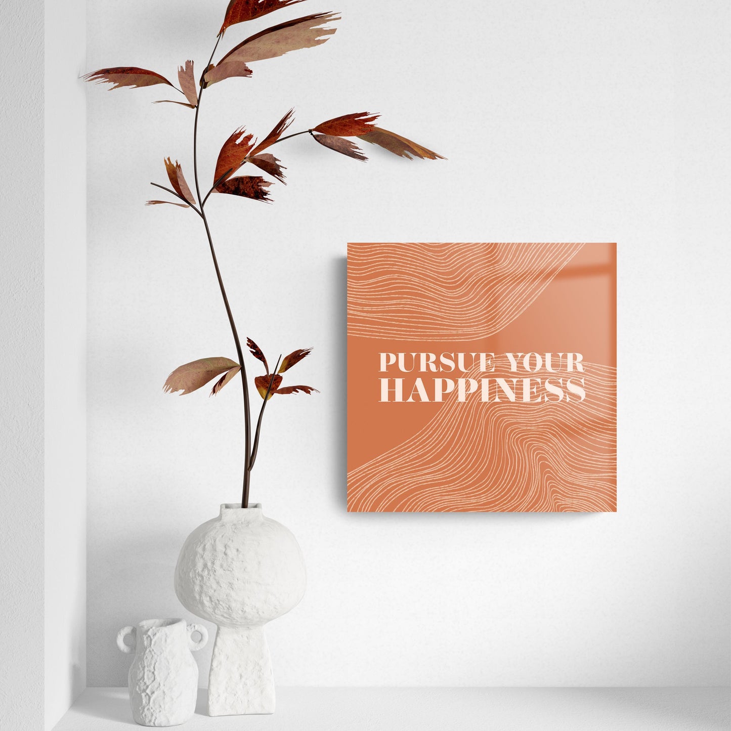Modern Minimalist Pennsylvania Happiness Quip | Hi-Def Glass Art | Eaches | Min 2