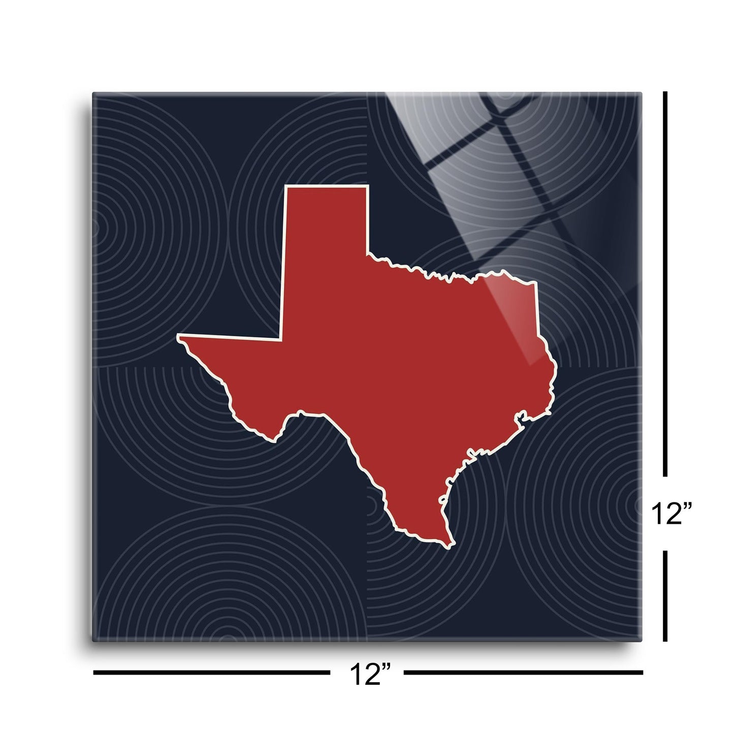 Modern Minimalist Texas Colors Shape | Hi-Def Glass Art | Eaches | Min 1