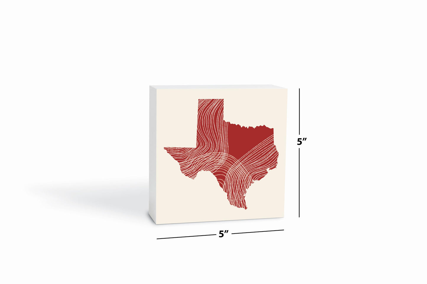 Modern Minimalist Texas Fluid Line State Shape | Wood Block | Eaches | Min 4