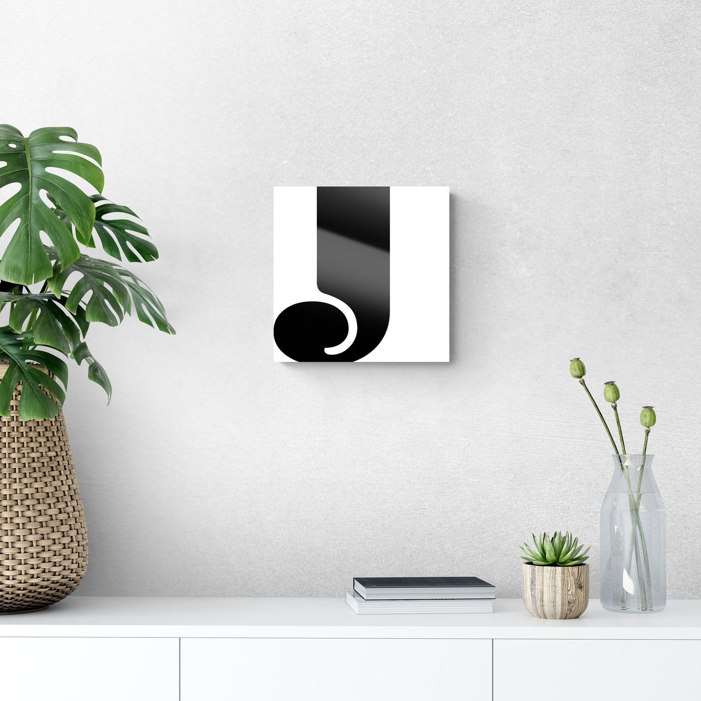 Fun Chunky Monogram J | Hi-Def Glass Art | Eaches | Min 1