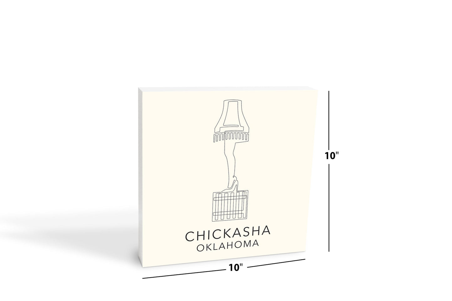 Modern Minimalist Oklahoma Chickasha Leg Lamp | Wood Block | Eaches | Min 2