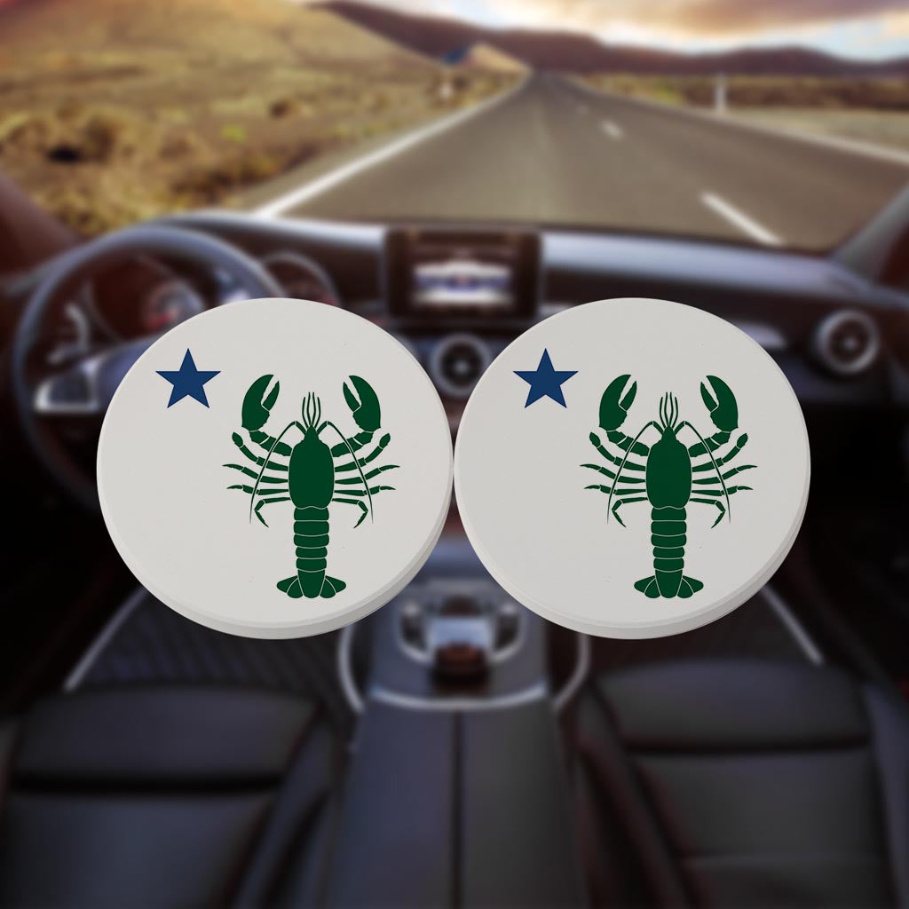 New England Star And Lobster | Absorbent Car Coasters | Set of 2 | Min 4
