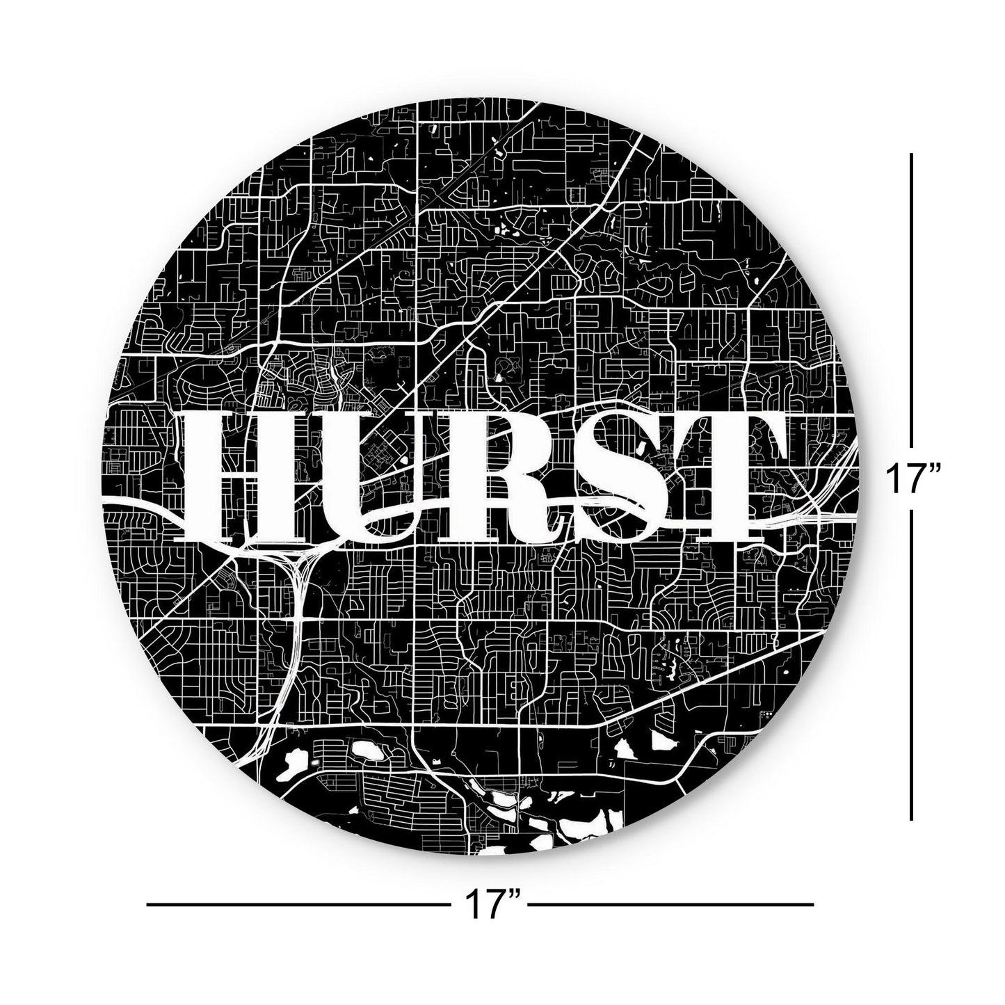 Minimalistic B&W Texas Hurst Map | Wood Sign | Eaches | Min 1