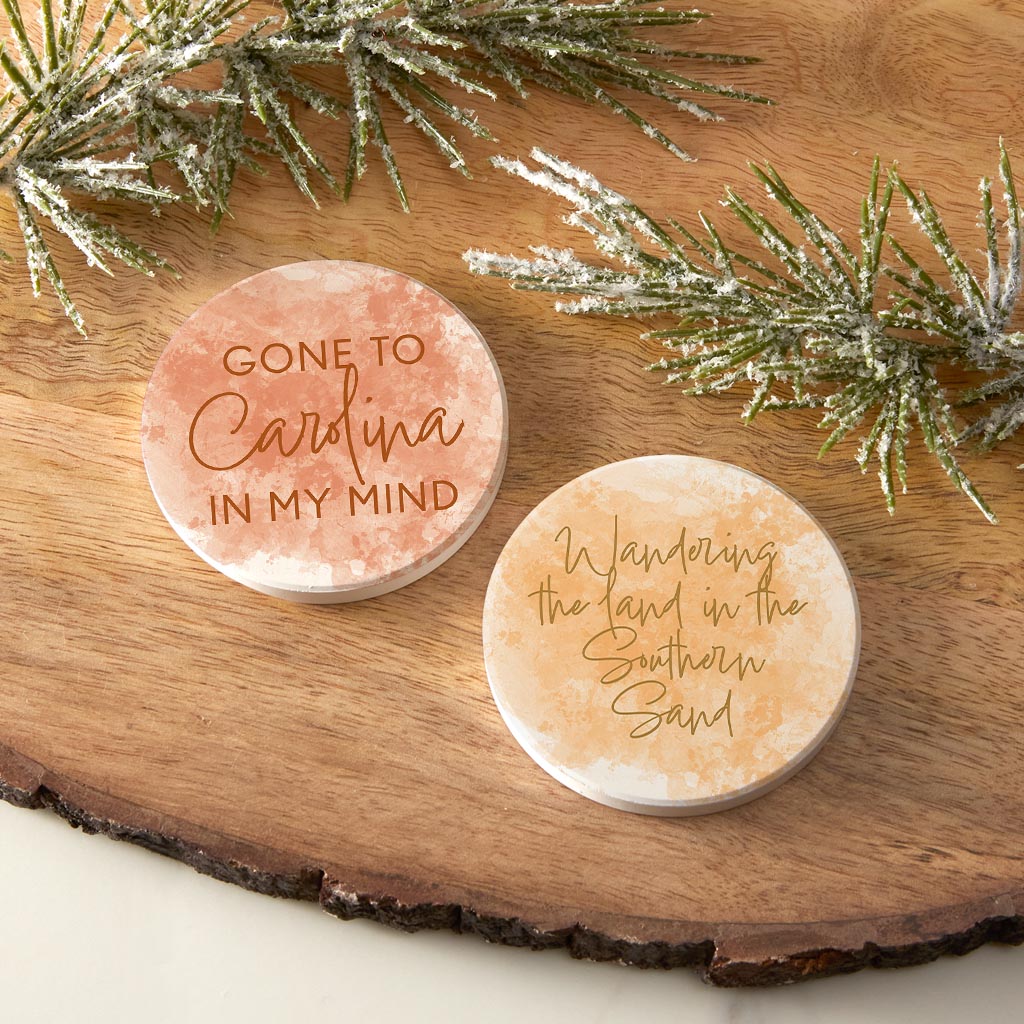South Carolina Sayings Orange| Absorbent Car Coasters | Set of 2 | Min 4