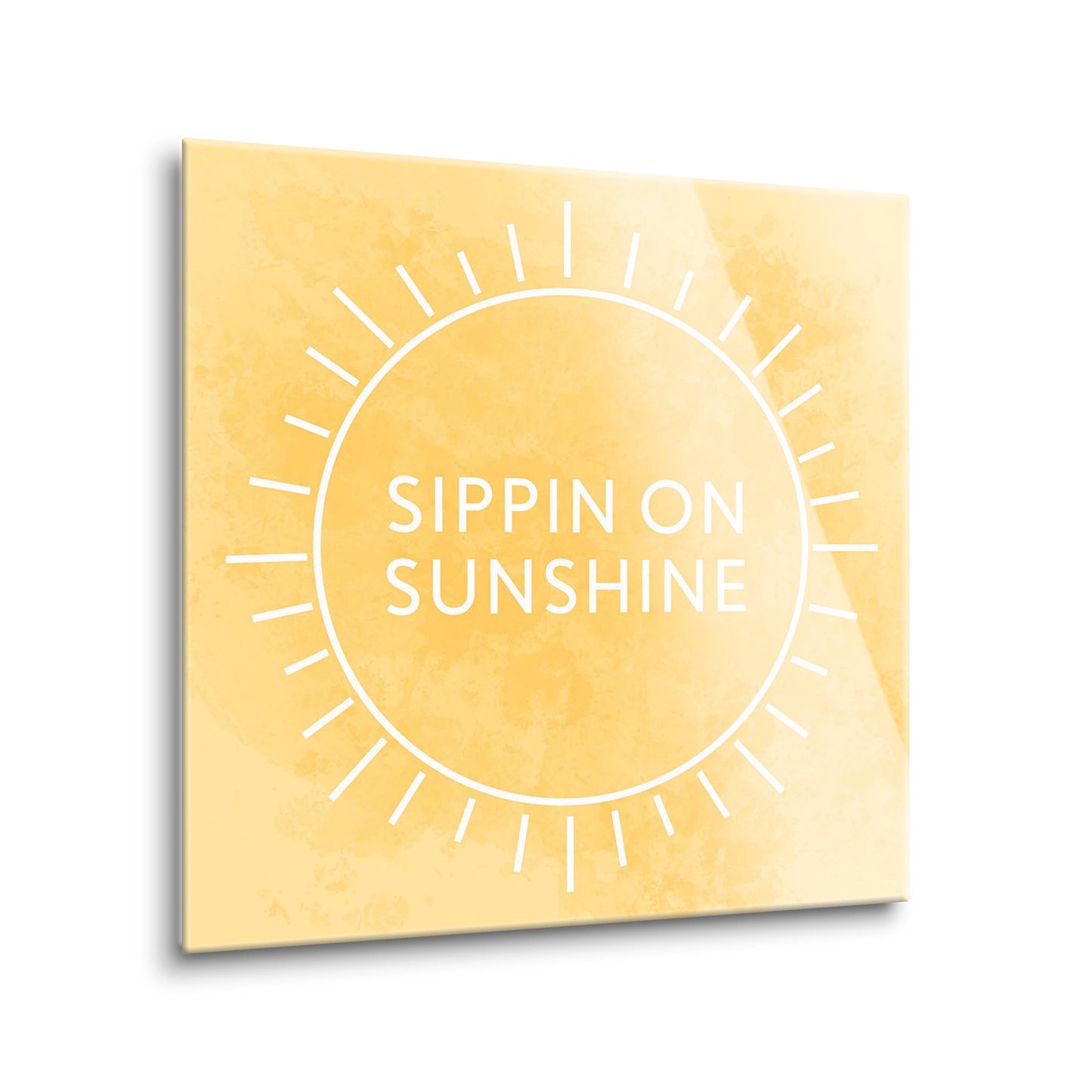 Sippin On Sunshine Yellow | Hi-Def Glass Art | Eaches | Min 2