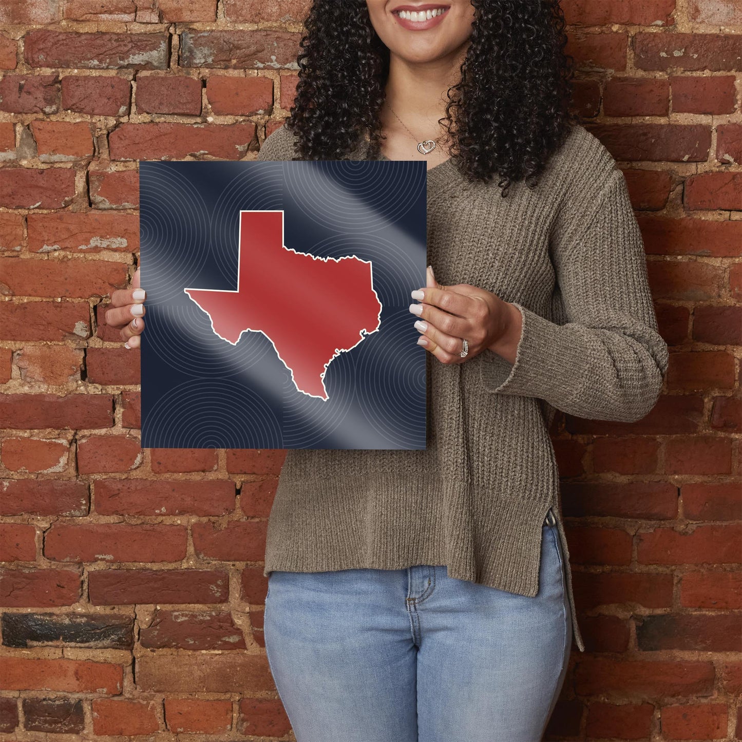 Modern Minimalist Texas Colors Shape | Hi-Def Glass Art | Eaches | Min 1