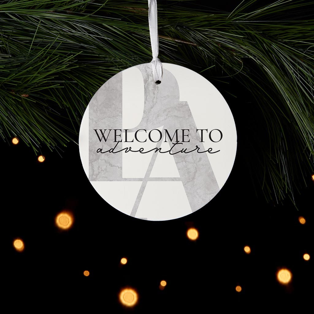 Minimalistic B&W Pennsylvania Adventure Quip | Wood Ornament | Eaches | Min 6