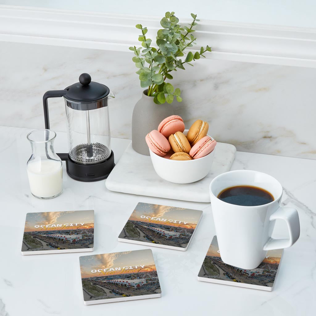 Wonderland Sunset Square Coaster| Absorbent Coasters | Set of 4 | Min 2