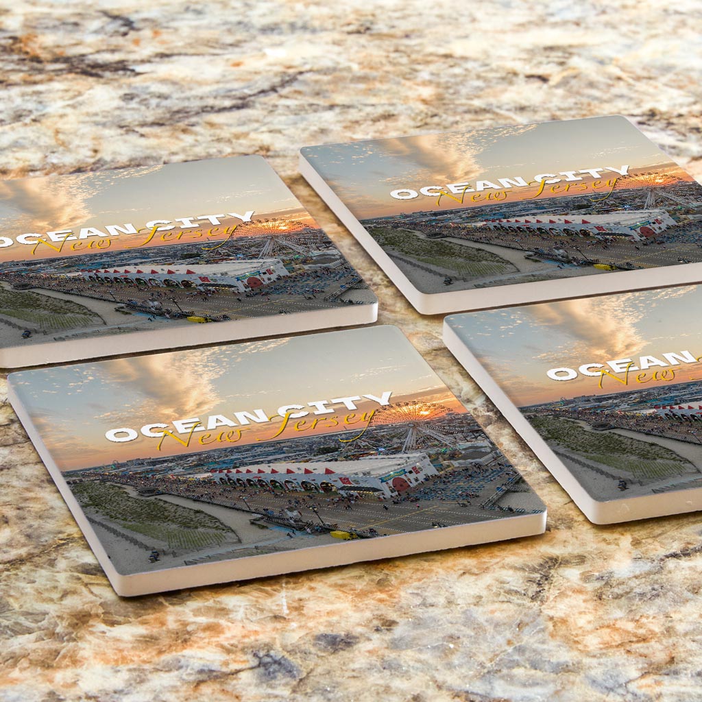 Wonderland Sunset Square Coaster| Absorbent Coasters | Set of 4 | Min 2