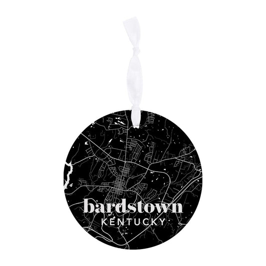 Black And White Black Map Kentucky Bardstown| Wood Ornament | Eaches | Min 6