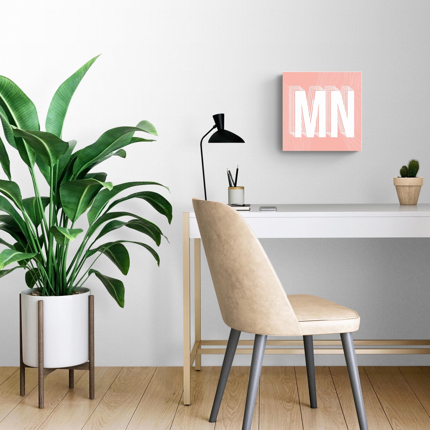 Boho Color Abbreviated On Pink Minnesota | Wood Sign | Eaches | Min 2