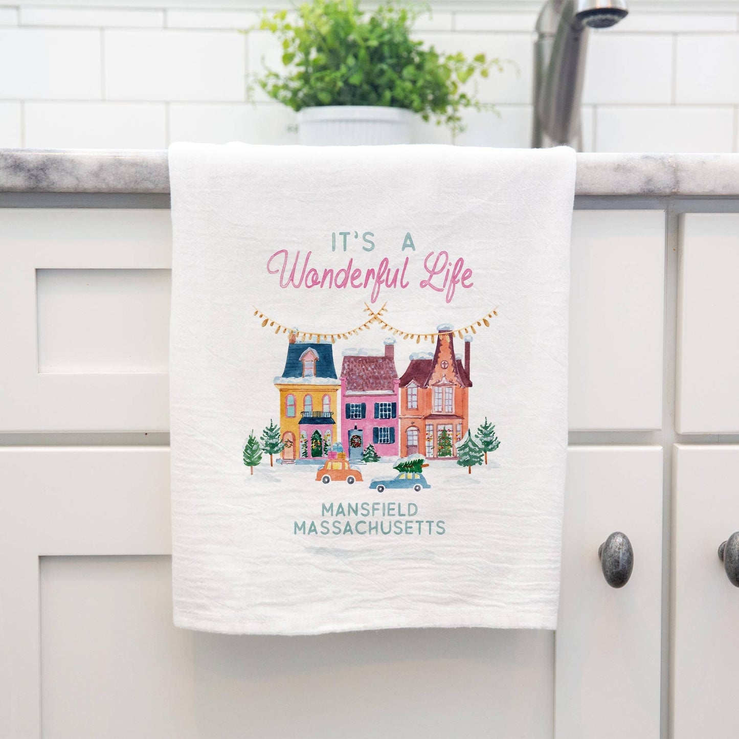 Tea Towel Its A Wonderful Life Mansfield Massachusetts