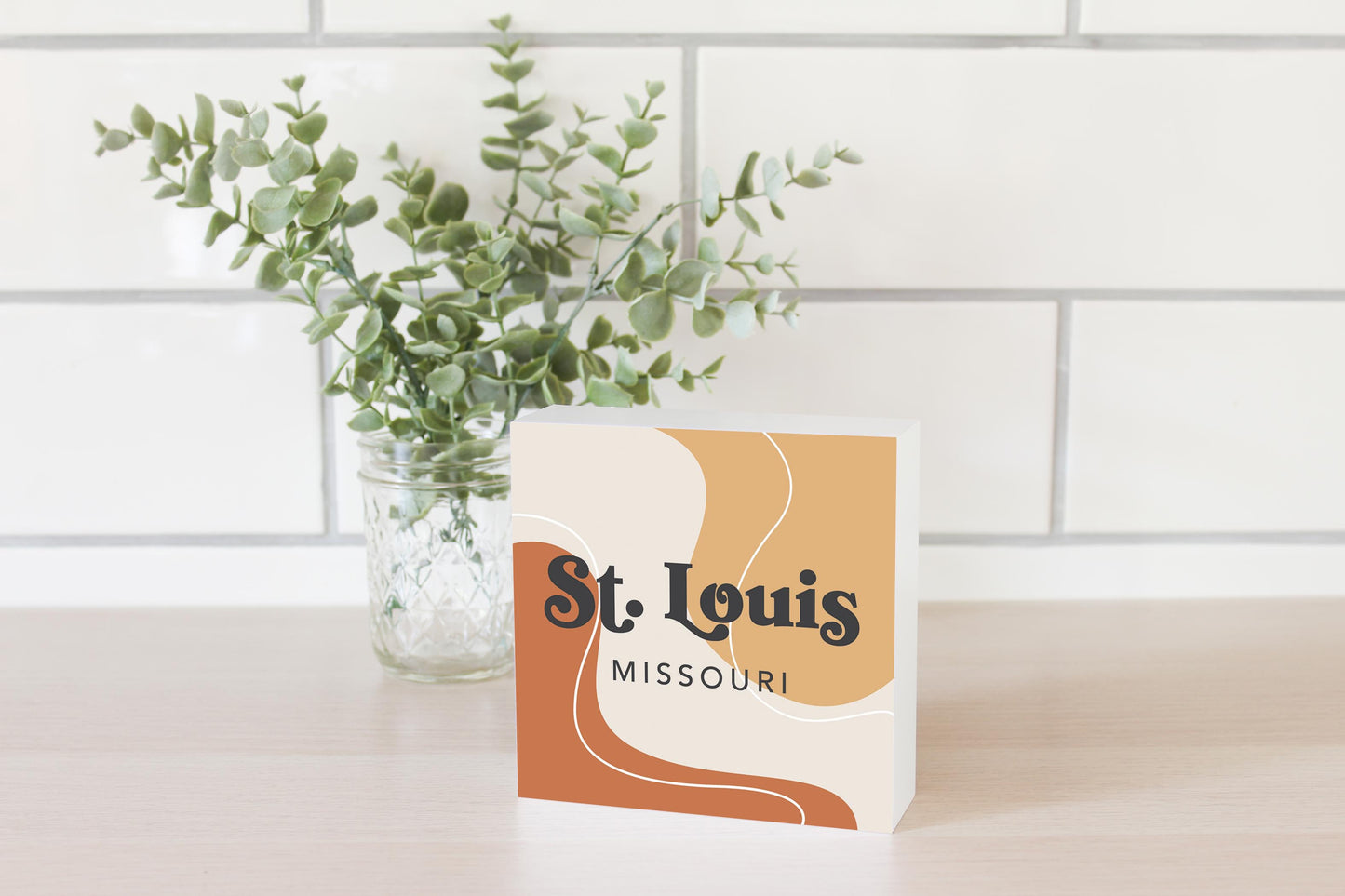 Vintage Groove Fluid Orange Missouri St Louis | Wood Block | Eaches | Min 4