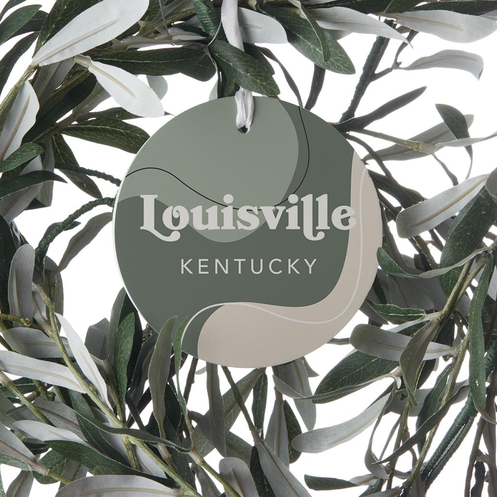 Vintage Groove Fluid Green Kentucky Louisville | Wood Ornament | Eaches | Min 6