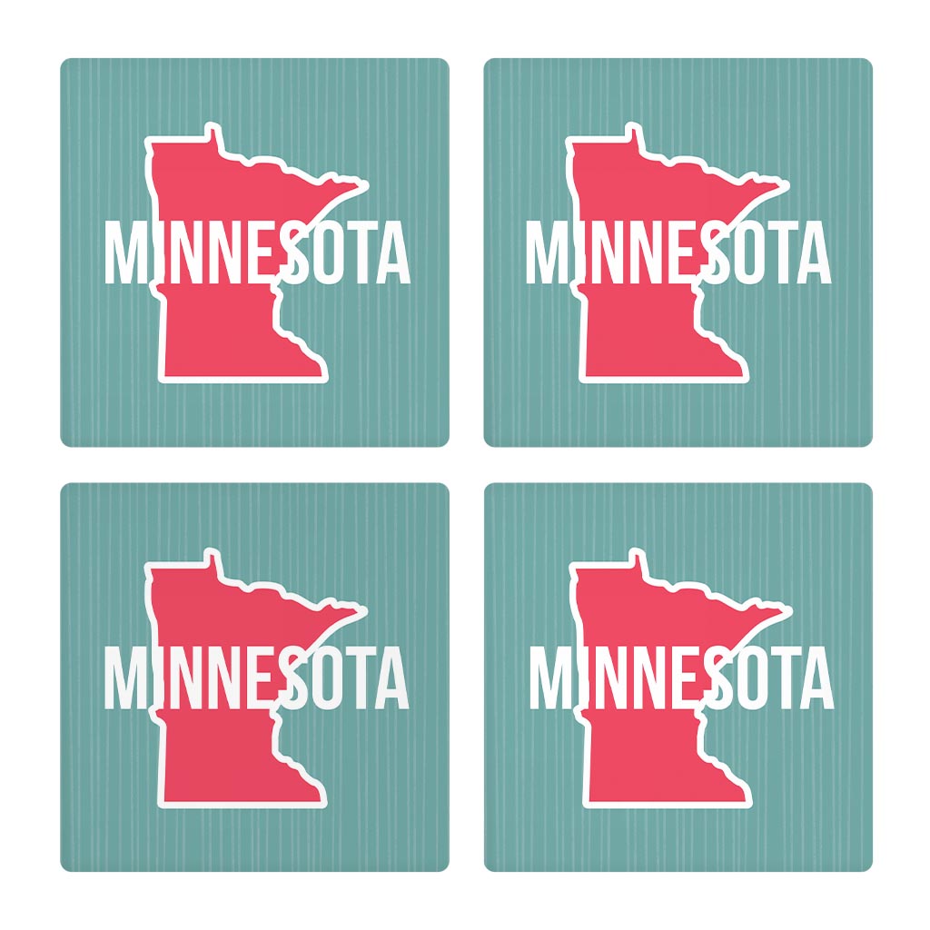 Boho Color State On Blue Minnesota| Absorbent Coasters | Set of 4 | Min 2