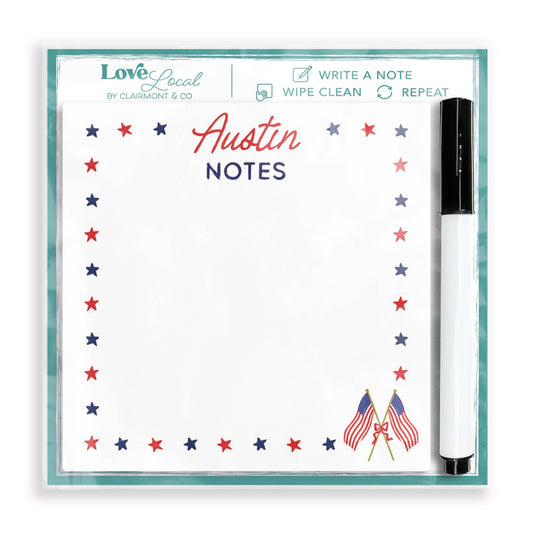 Custom American Summer Star Dry Erase Glass Tile