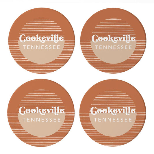 Vintage Groove State Star Map Tennessee Cookeville | Absorbent Coasters | Set of 4 | Min 2