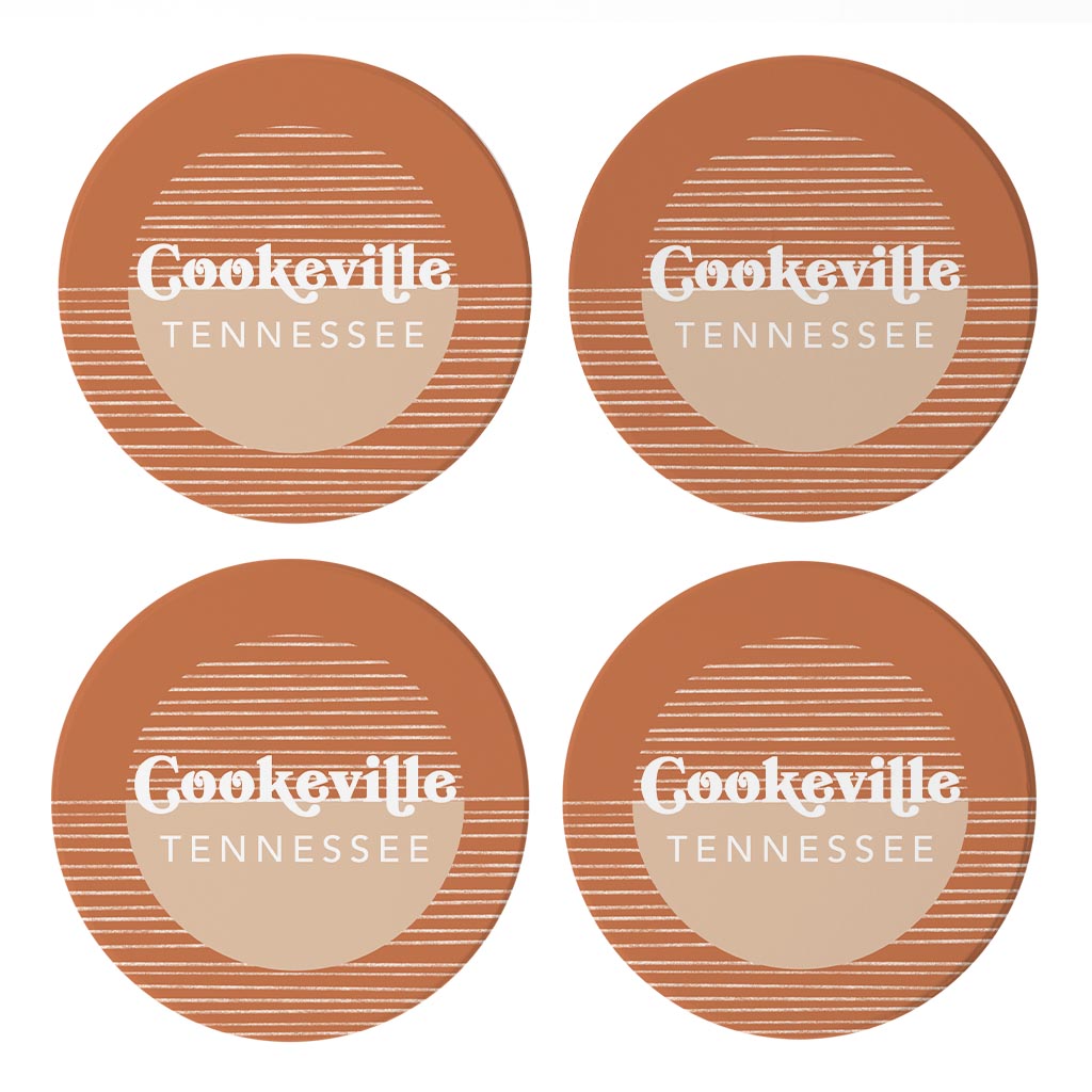 Vintage Groove State Star Map Tennessee Cookeville | Absorbent Coasters | Set of 4 | Min 2