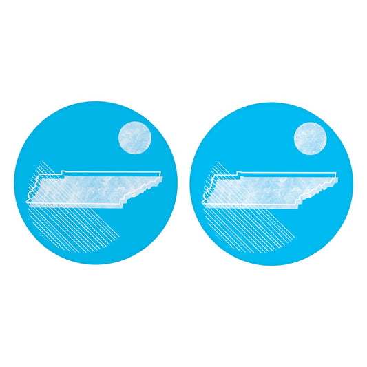 Bright Modern Geometric On Blue Tennessee | Absorbent Car Coasters | Set of 2 | Min 4