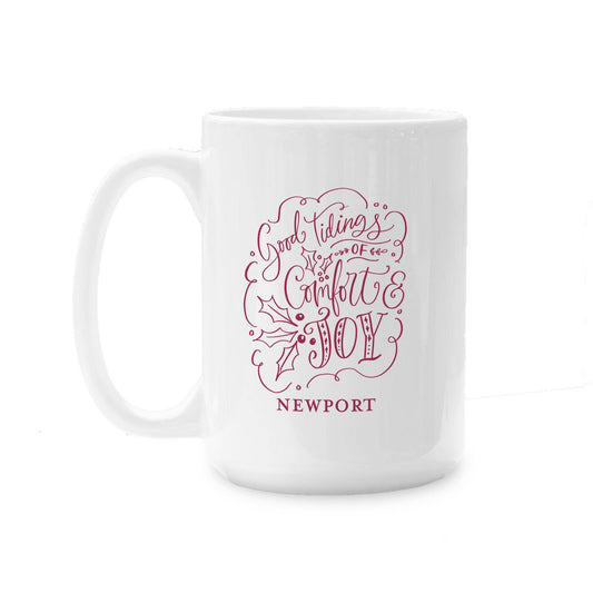 15oz Coffee Mug White-Love + Local Winterberry