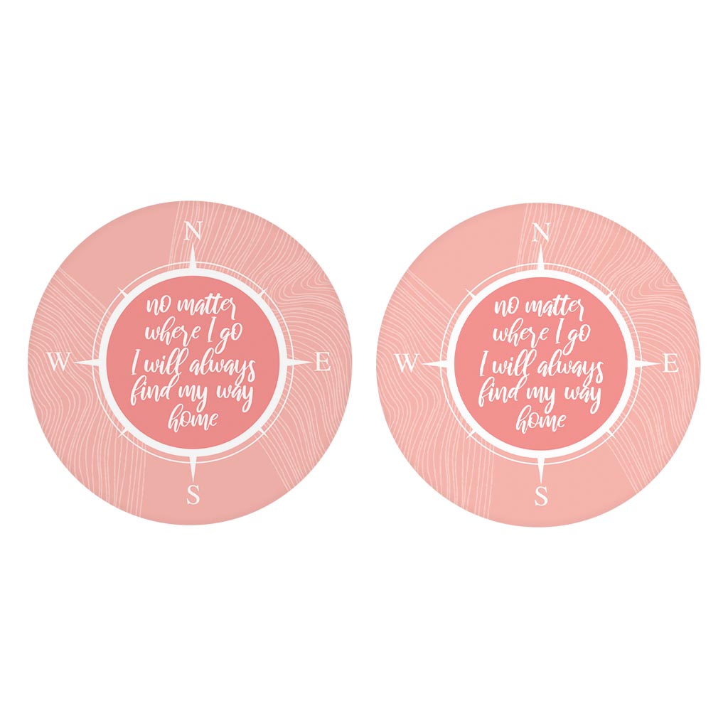 Boho Color Compass On Pink Quote| Absorbent Car Coasters | Set of 2 | Min 4