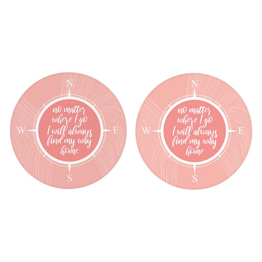 Boho Color Compass on Pink Quote