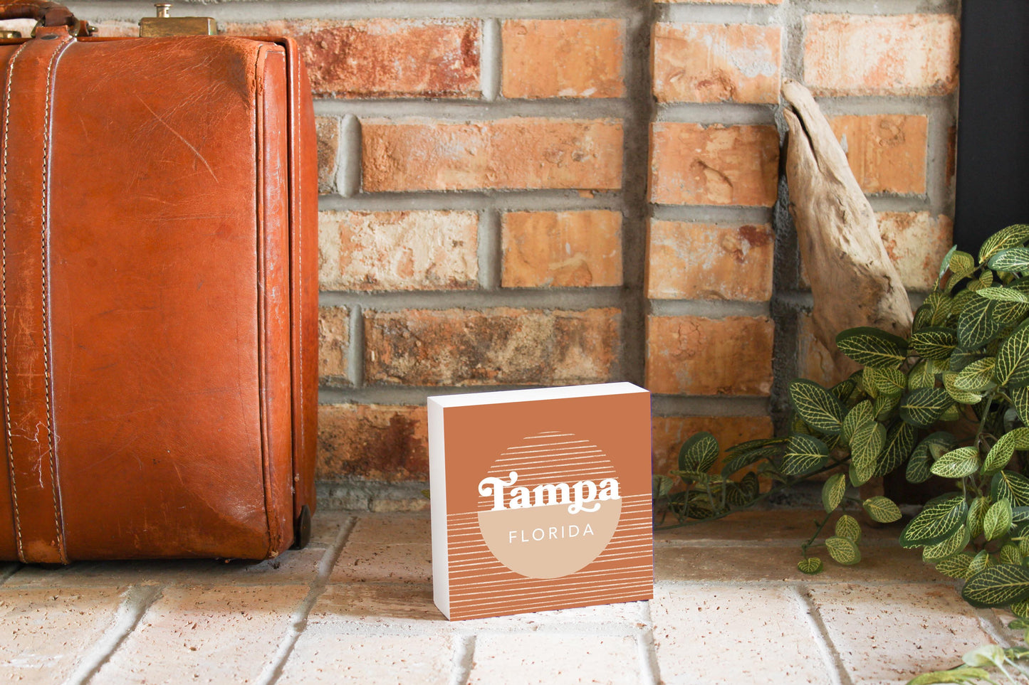 Vintage Groove Half Circle Lines Florida Tampa| Wood Block | Eaches | Min 4