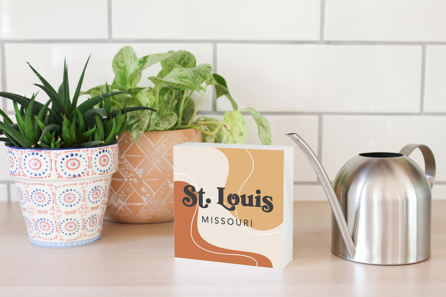 Vintage Groove Fluid Orange Missouri St Louis | Wood Block | Eaches | Min 4