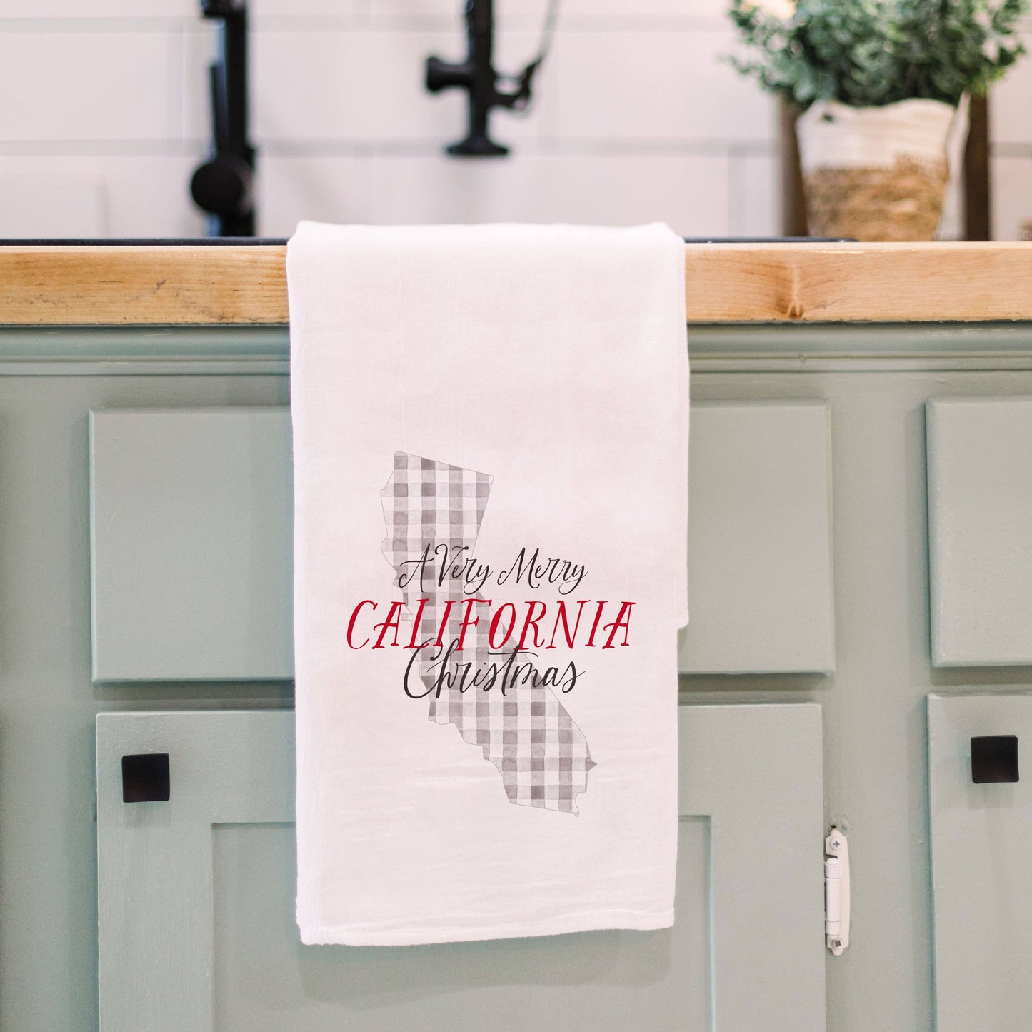 Custom State Christmas Decor, Office Gift, Tea Towel