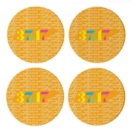 Bright Modern State Script Orange Tennessee Blountville | Absorbent Coasters | Set of 4 | Min 2