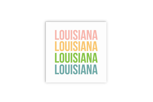 Boho Color Repeated State Name Louisiana | Wood Sign | Eaches | Min 2