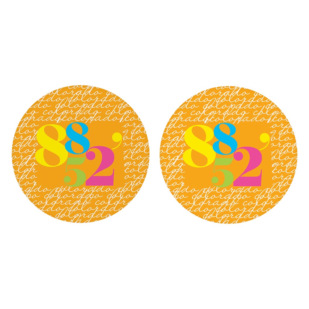 Bright Modern Script Orange Colorado Creede | Absorbent Car Coasters | Set of 2 | Min 4