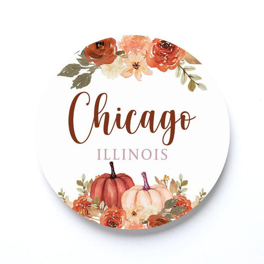 Coaster, Pumpkins, Festive Decor, Fall, Harvest, Custom Gift