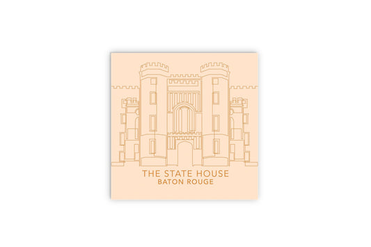 Minimalistic Baton Rouge State House Colorful | Wood Sign | Eaches | Min 2