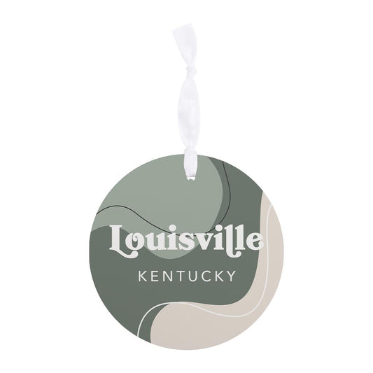 Vintage Groove Fluid Green Kentucky Louisville | Wood Ornament | Eaches | Min 6