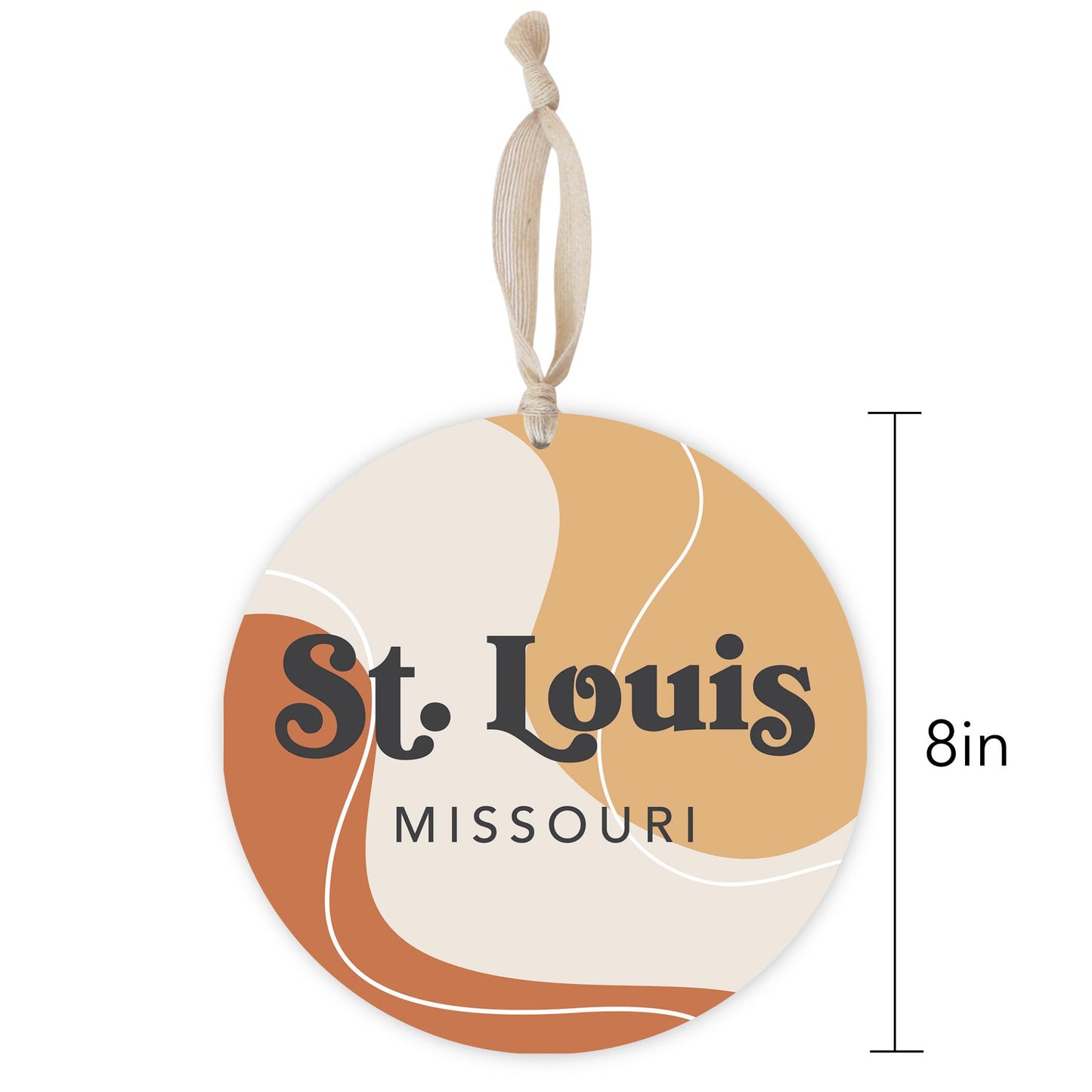 Vintage Groove Fluid Orange Missouri St Louis | Wood Ornament | Eaches | Min 1