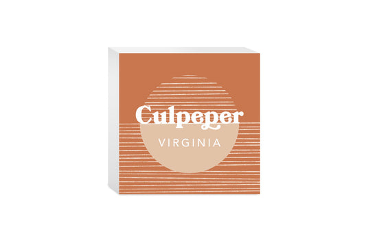 Vintage Groove Half Circle Lines Virginia Culpeper| Wood Block | Eaches | Min 4