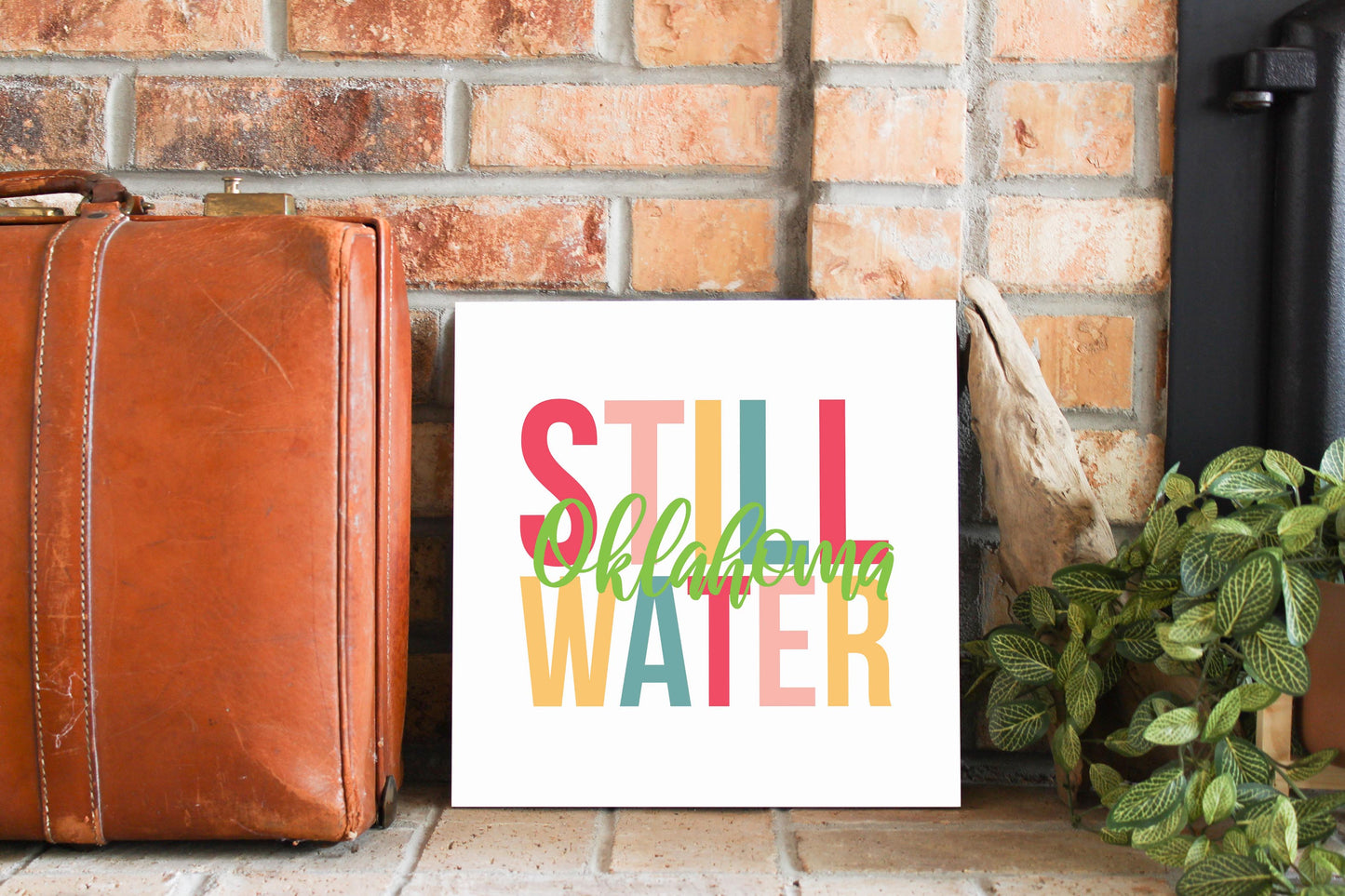 Boho Color City And State Oklahoma Stillwater | Wood Sign | Eaches | Min 2