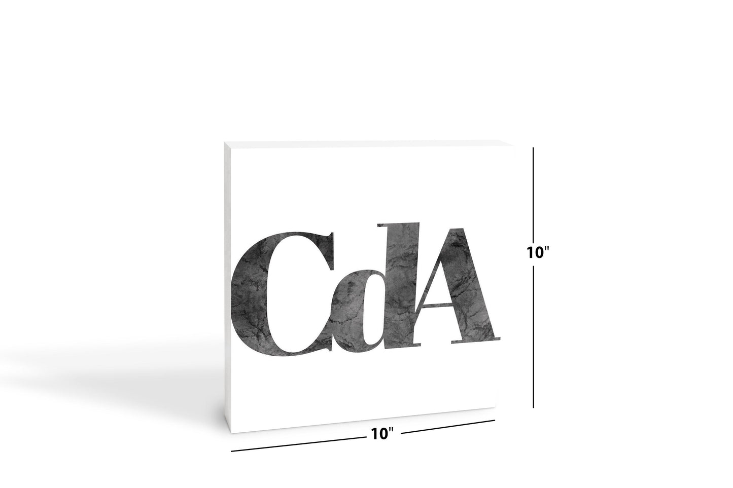 Minimalist B&W Idaho Cda White Initials | Wood Block | Eaches | Min 2