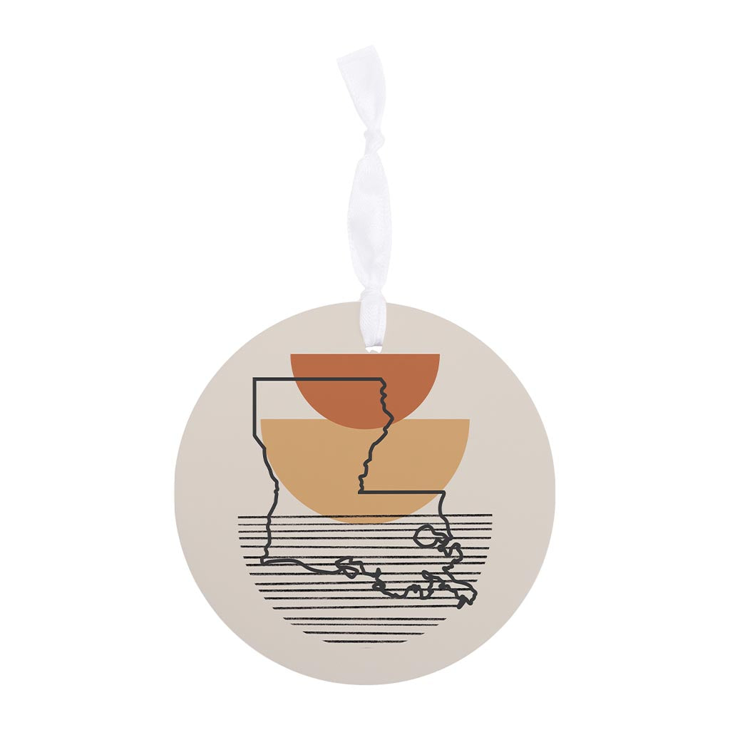 Vintage Groove Shape Stack Louisiana | Wood Ornament | Eaches | Min 6