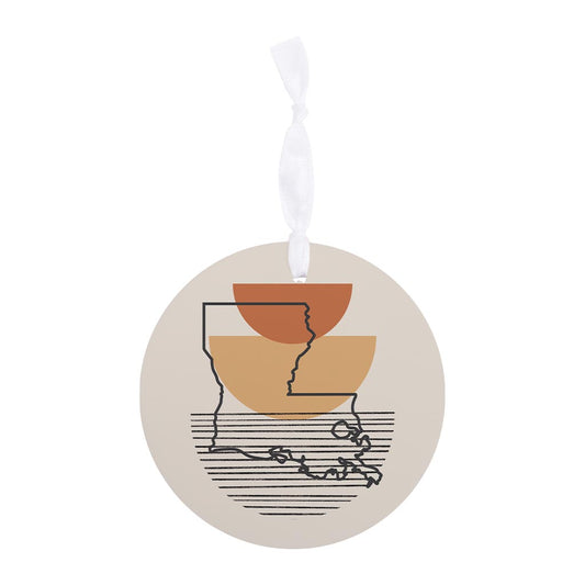 Vintage Groove Shape Stack Louisiana | Wood Ornament | Eaches | Min 6