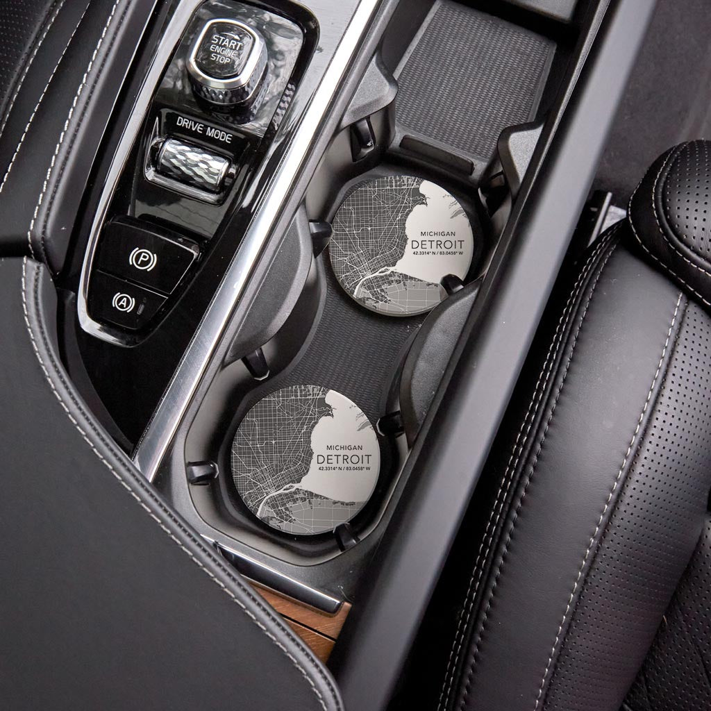 Grey Detroit Michigan Map & Coordinates | 2.65x2.65