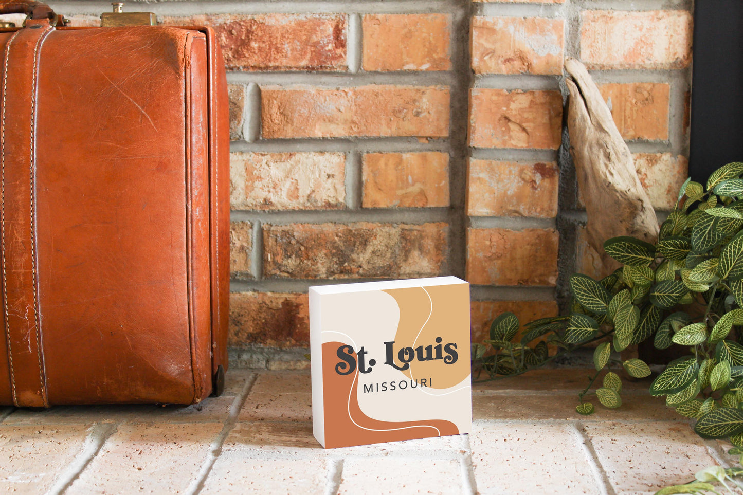 Vintage Groove Fluid Orange Missouri St Louis | Wood Block | Eaches | Min 4