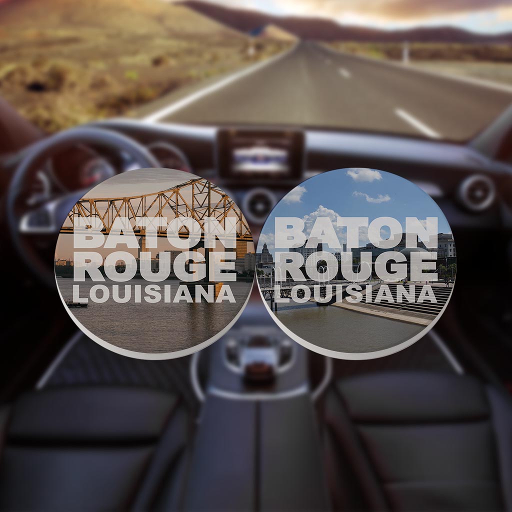 Baton Rouge Louisiana Photo Set | Absorbent Car Coasters | Set of 2 | Min 4